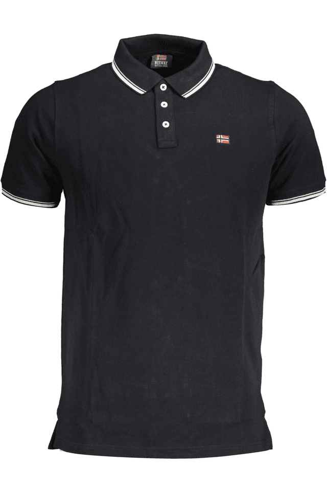 3919NORWAY 1963 POLO MANICHE CORTE UOMO NERO