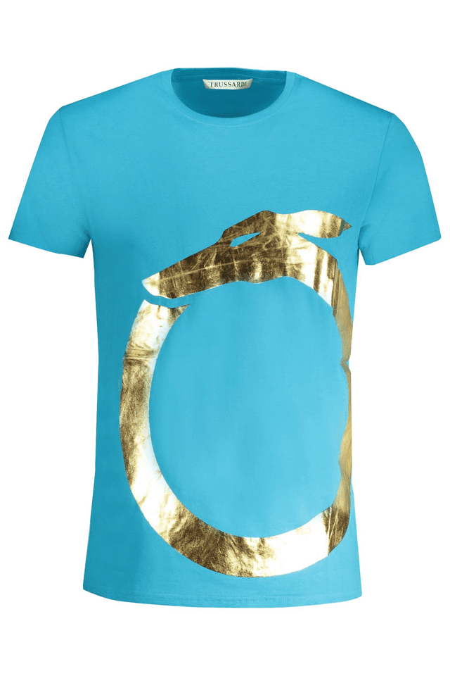 8893TRUSSARDI T-SHIRT MANICHE CORTE UOMO AZZURRO