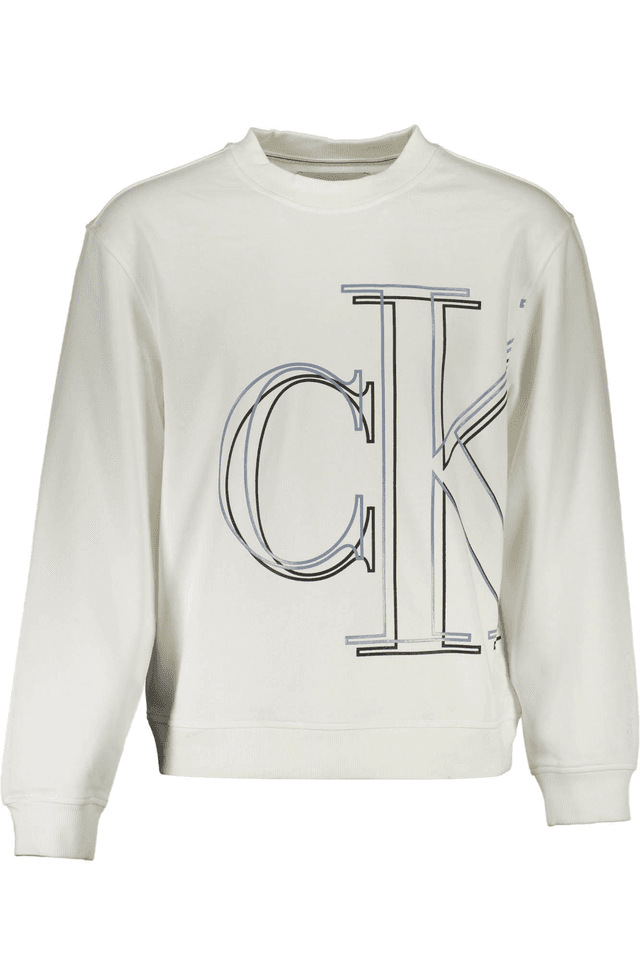 1845CALVIN KLEIN FELPA SENZA ZIP UOMO BIANCO