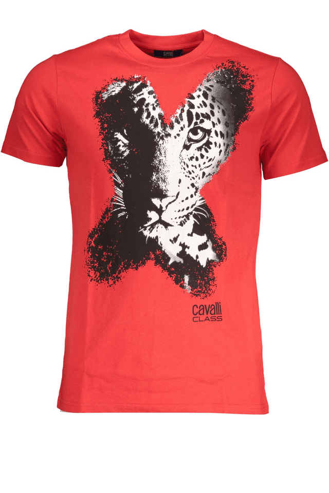 7728CAVALLI CLASS T-SHIRT MANICHE CORTE UOMO ROSSO