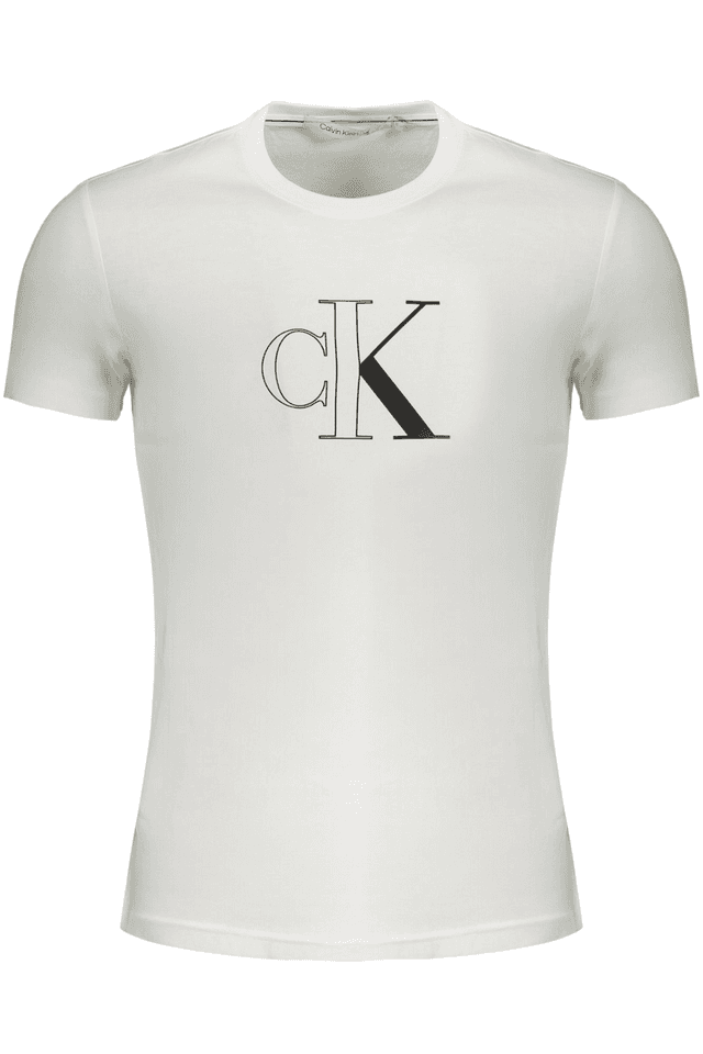 9754CALVIN KLEIN T-SHIRT MANICHE CORTE UOMO BIANCO