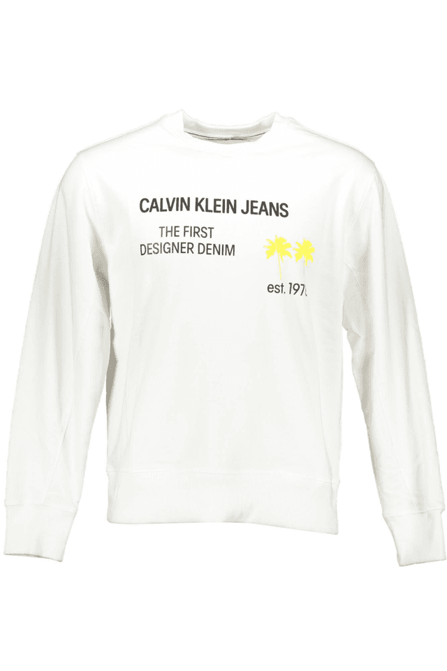 253CALVIN KLEIN FELPA SENZA ZIP UOMO BIANCO