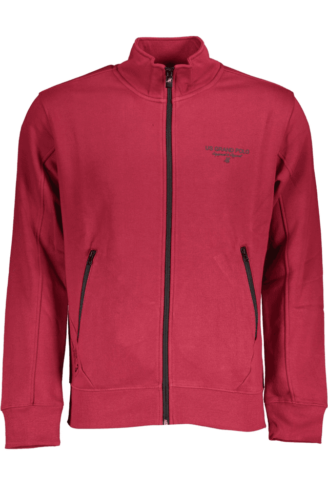 6095U.S. GRAND POLO FELPA CON ZIP UOMO ROSSO