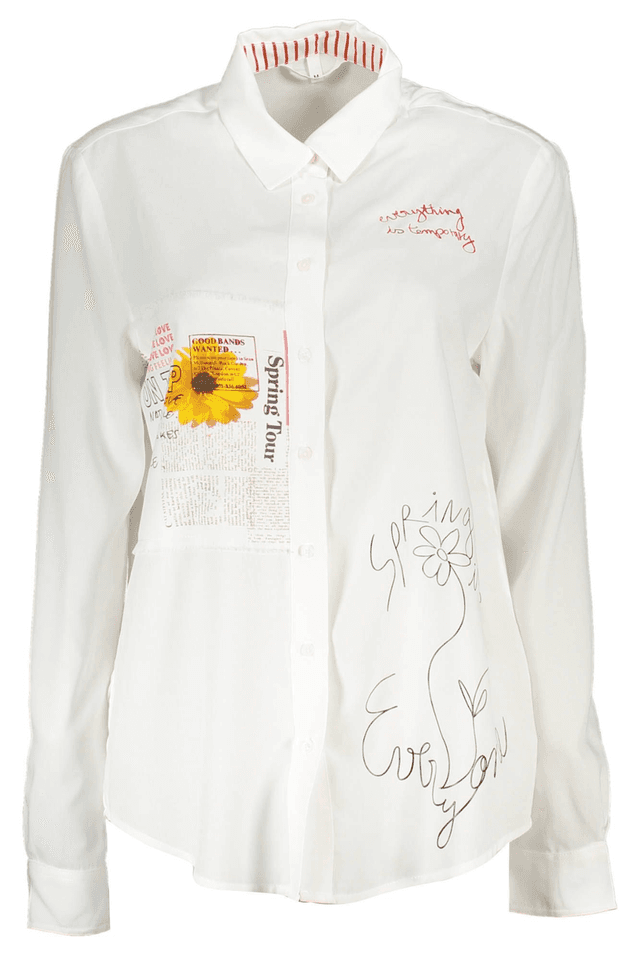 3144DESIGUAL CAMICIA MANICHE LUNGHE DONNA BIANCO