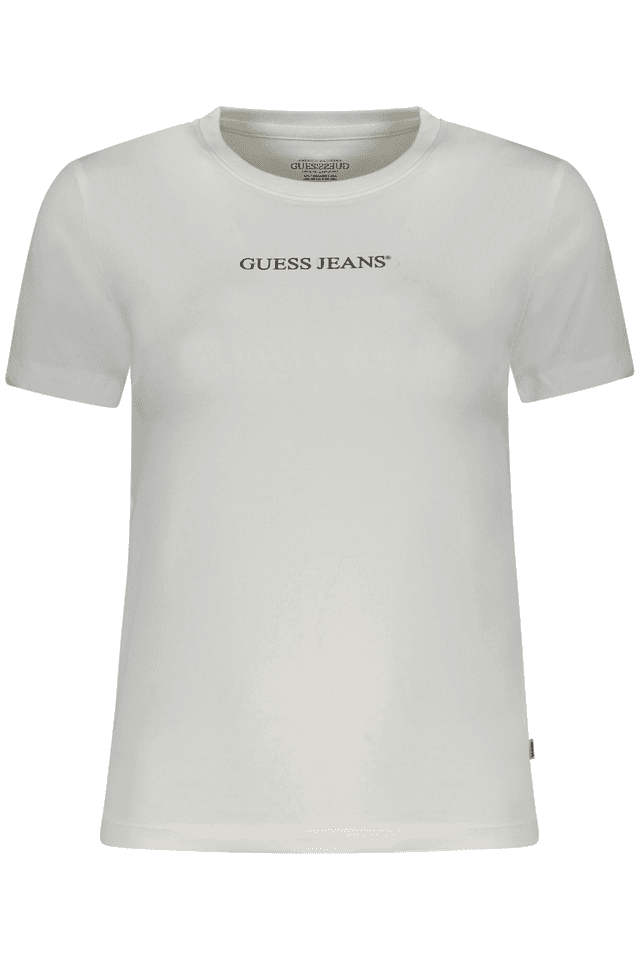 10620GUESS JEANS T-SHIRT MANICHE CORTE DONNA BIANCO
