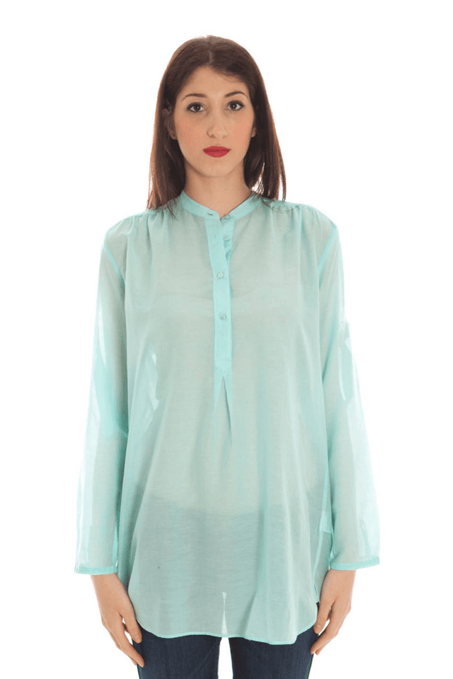 662GANT CAMICIA MANICHE LUNGHE DONNA AZZURRO