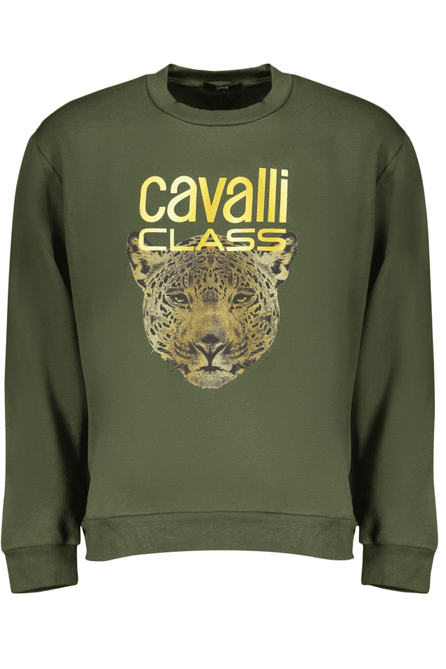 7961CAVALLI CLASS FELPA SENZA ZIP UOMO VERDE
