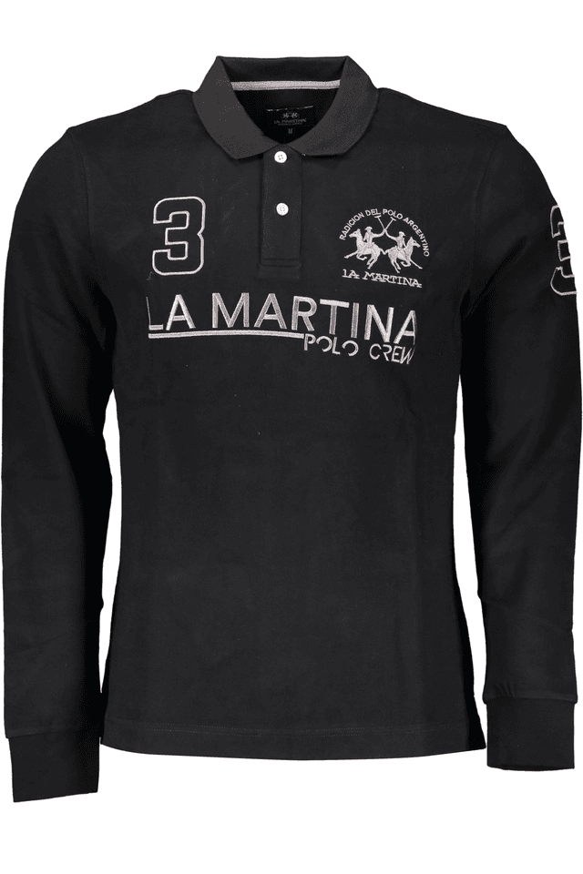 6929LA MARTINA POLO MANICHE LUNGHE UOMO NERO