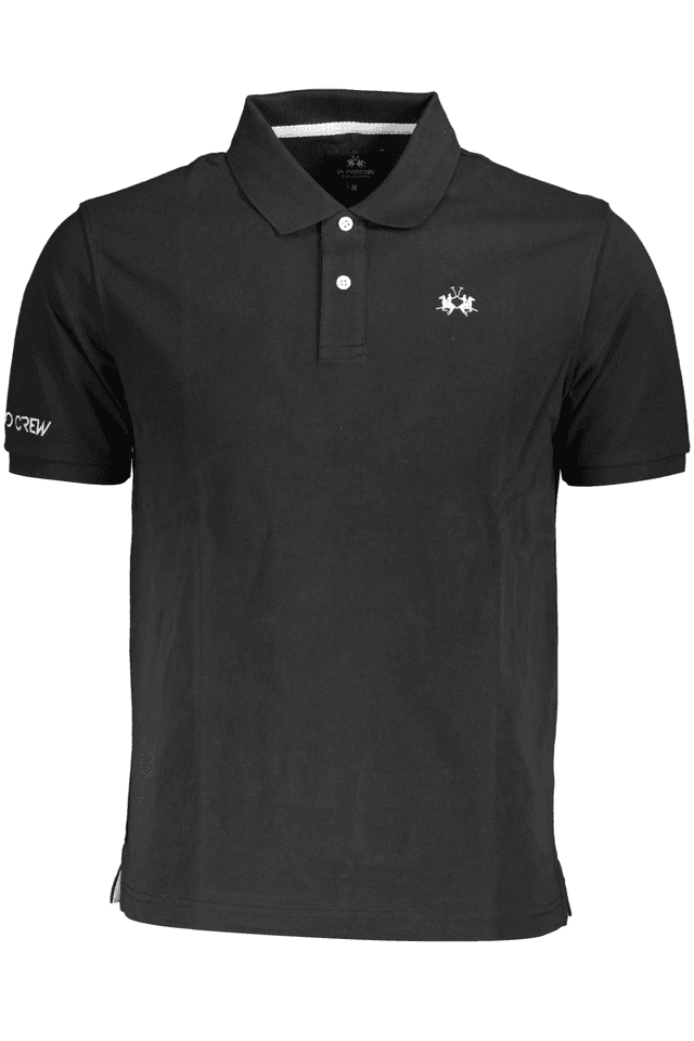 3860LA MARTINA POLO MANICHE CORTE UOMO NERO