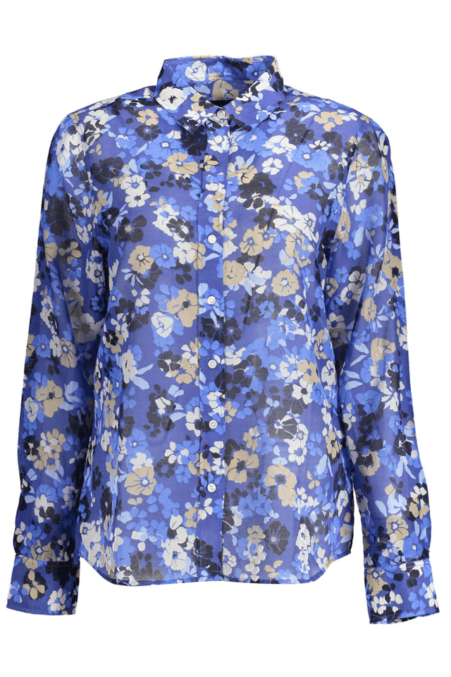 2158GANT CAMICIA MANICHE LUNGHE DONNA BLU