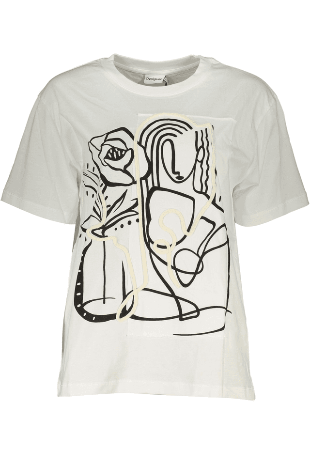 8197DESIGUAL T-SHIRT MANICHE CORTE DONNA BIANCO