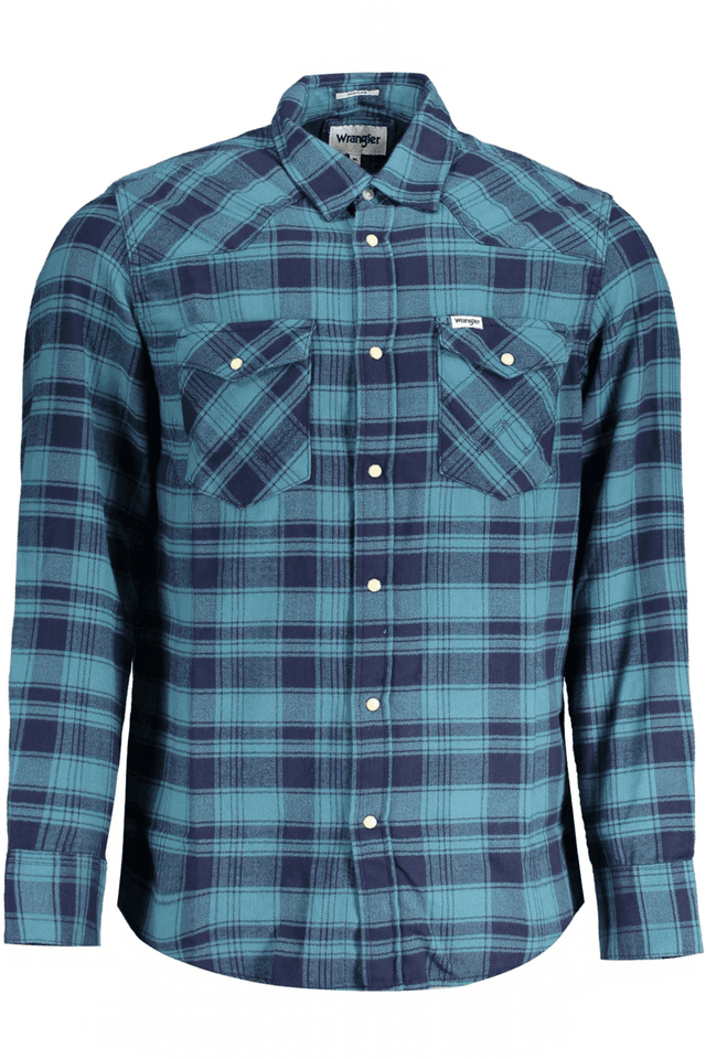 9975WRANGLER CAMICIA MANICHE LUNGHE UOMO BLU