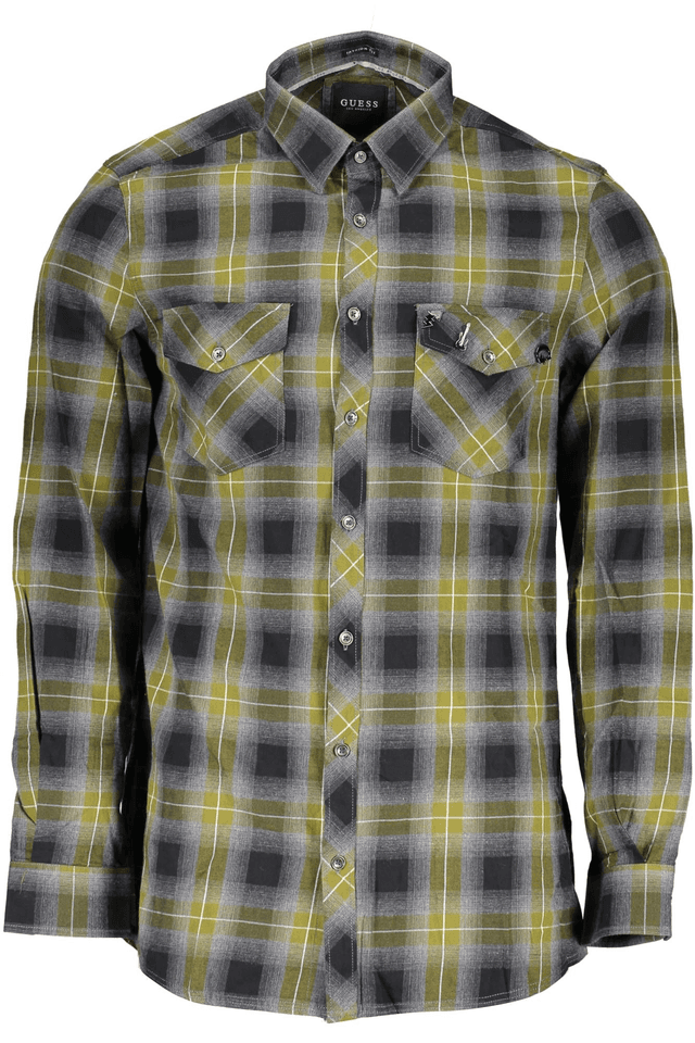 464GUESS JEANS CAMICIA MANICHE LUNGHE UOMO VERDE