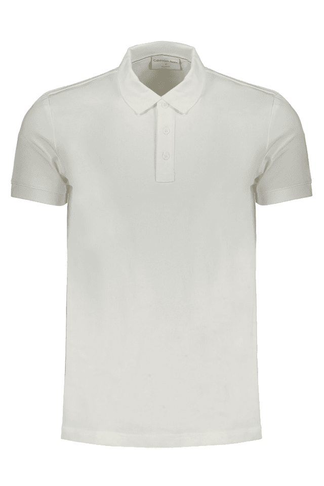 8452CALVIN KLEIN POLO MANICHE CORTE UOMO BIANCO