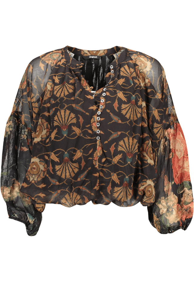 1197DESIGUAL CAMICIA MANICHE LUNGHE DONNA NERO