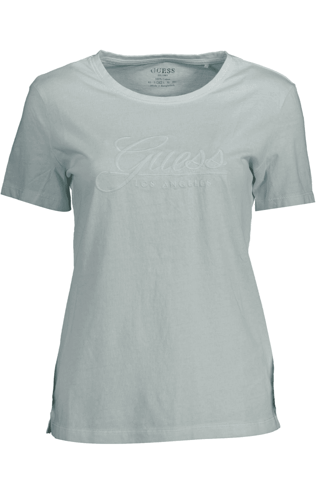1436GUESS JEANS T-SHIRT MANICHE CORTE DONNA AZZURRO