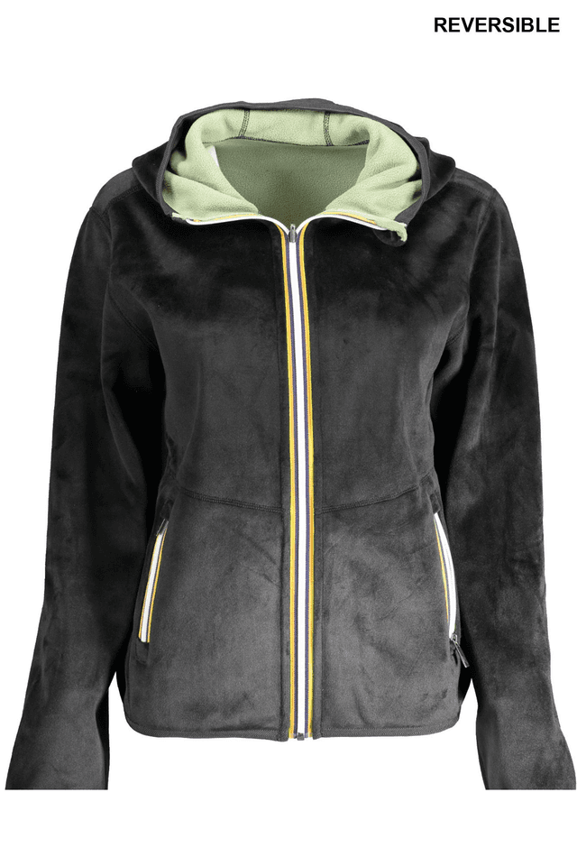 9150K-WAY FELPA CON ZIP DONNA NERO