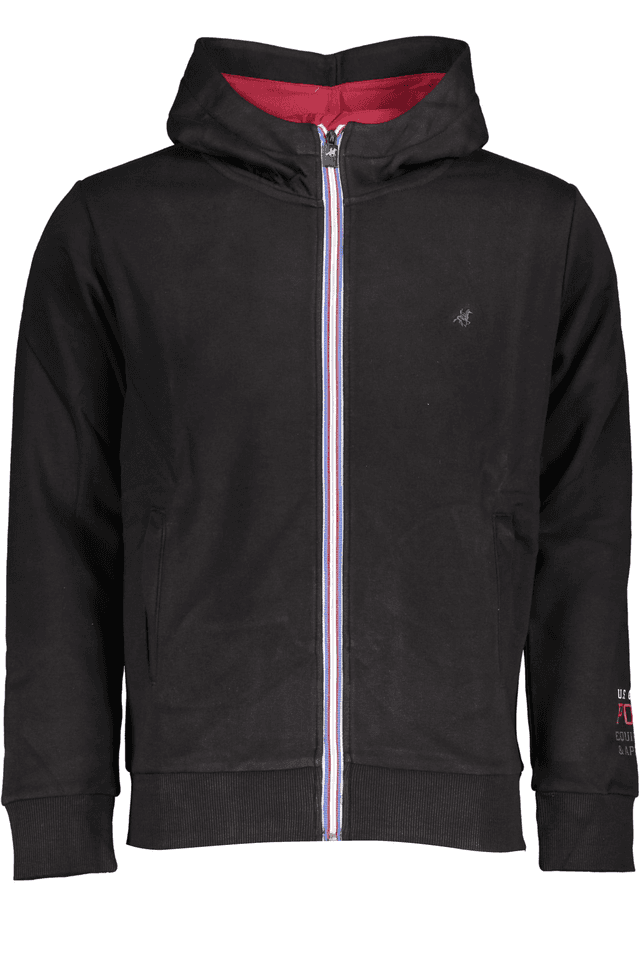 6075U.S. GRAND POLO FELPA CON ZIP UOMO NERO