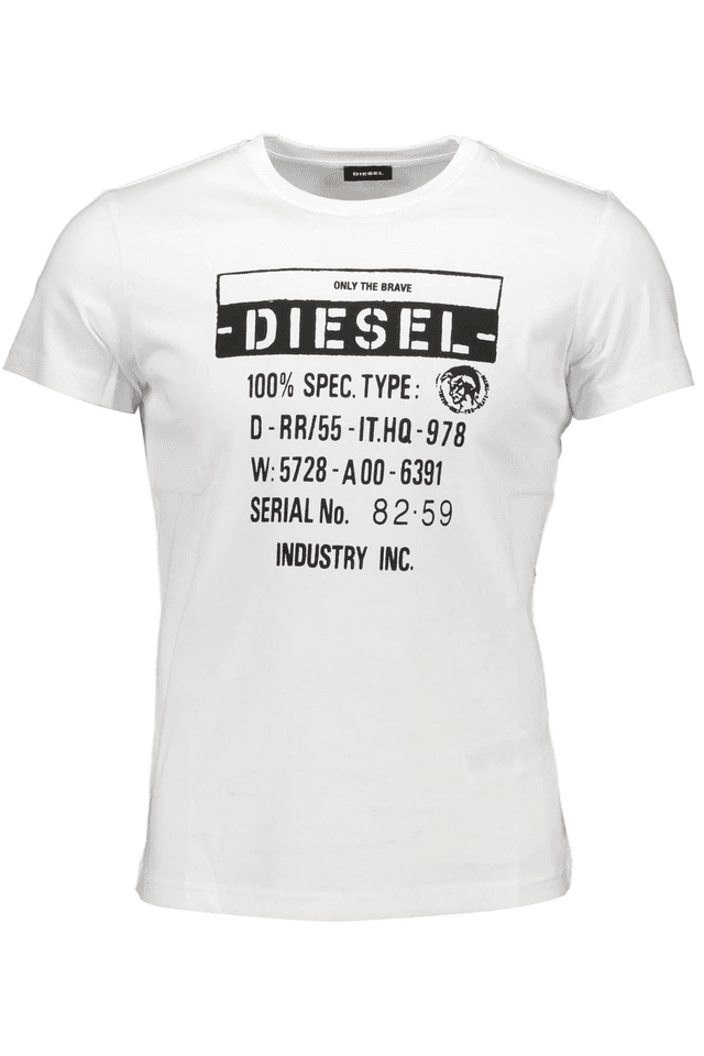 255DIESEL T-SHIRT MANICHE CORTE UOMO BIANCO