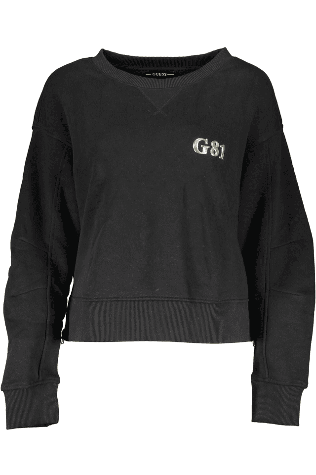 1302GUESS JEANS FELPA SENZA ZIP DONNA NERO