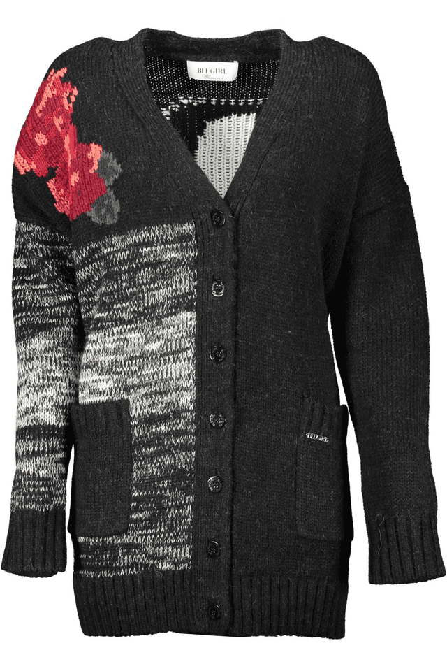 1075BLUGIRL CARDIGAN DONNA NERO