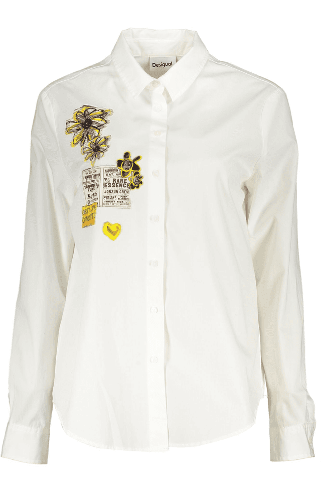 5550DESIGUAL CAMICIA MANICHE LUNGHE DONNA BIANCO