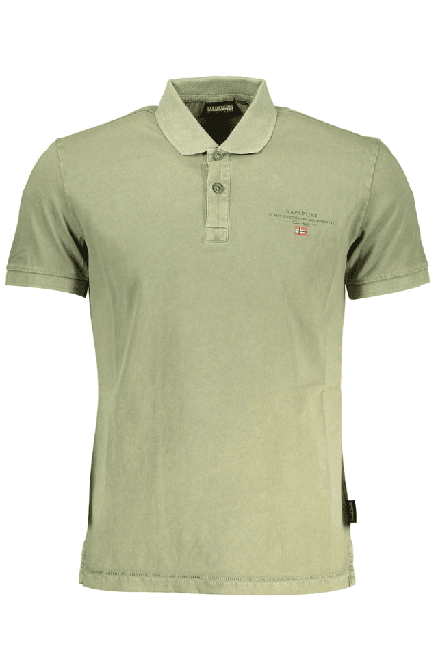 3431NAPAPIJRI POLO MANICHE CORTE UOMO VERDE