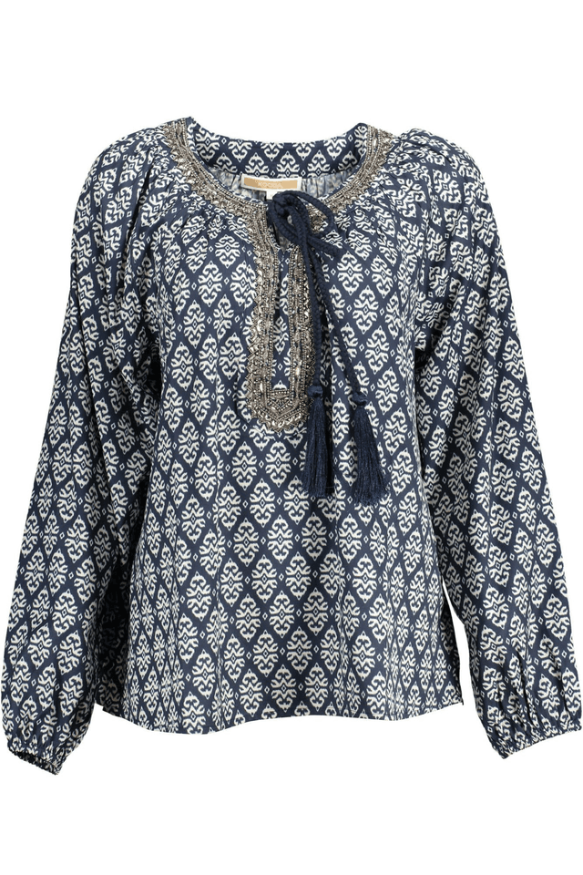 1633KOCCA CAMICIA MANICHE LUNGHE DONNA BLU