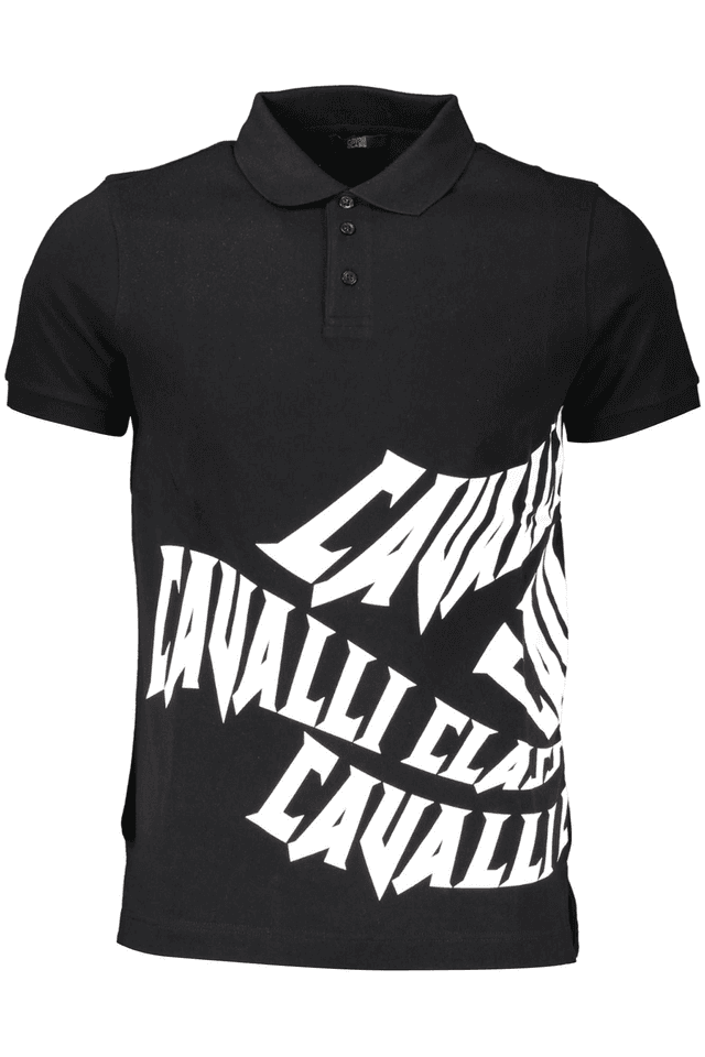 4157CAVALLI CLASS POLO MANICHE CORTE UOMO NERO
