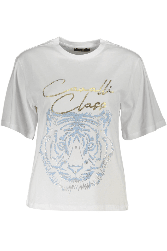 4106CAVALLI CLASS T-SHIRT MANICHE CORTE DONNA BIANCO