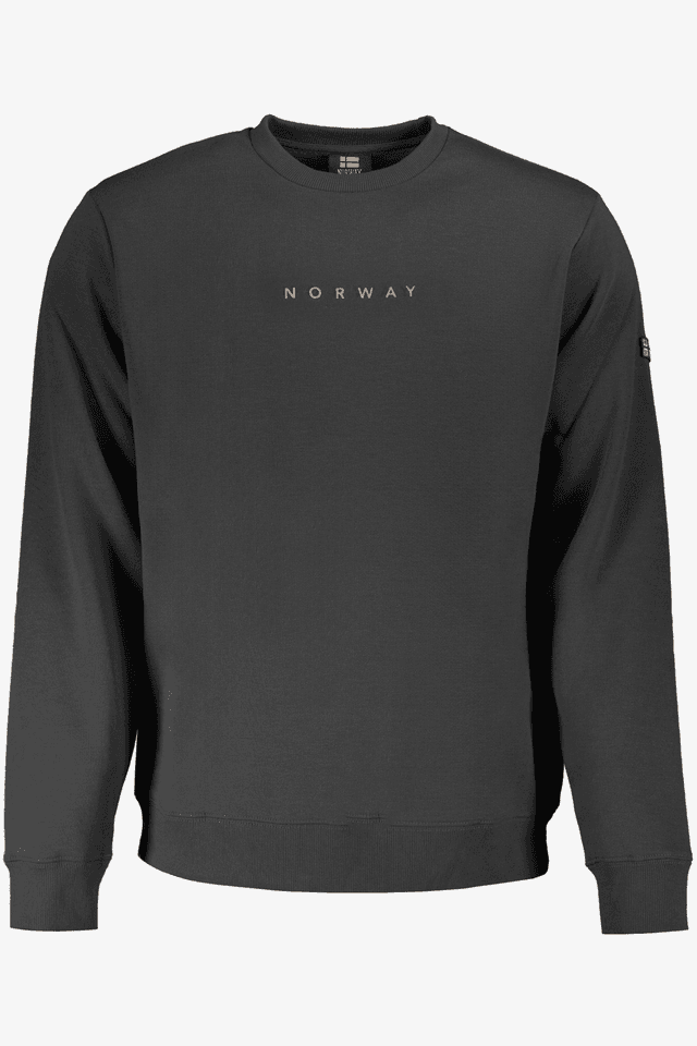 10071NORWAY 1963 FELPA SENZA ZIP UOMO NERO