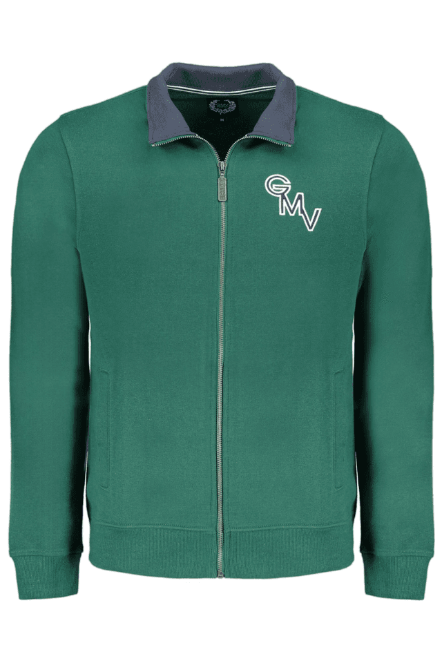 9652GIAN MARCO VENTURI FELPA CON ZIP UOMO VERDE
