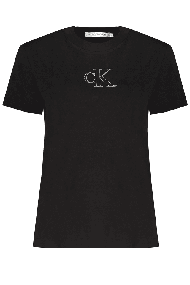 9779CALVIN KLEIN T-SHIRT MANICHE CORTE DONNA NERO