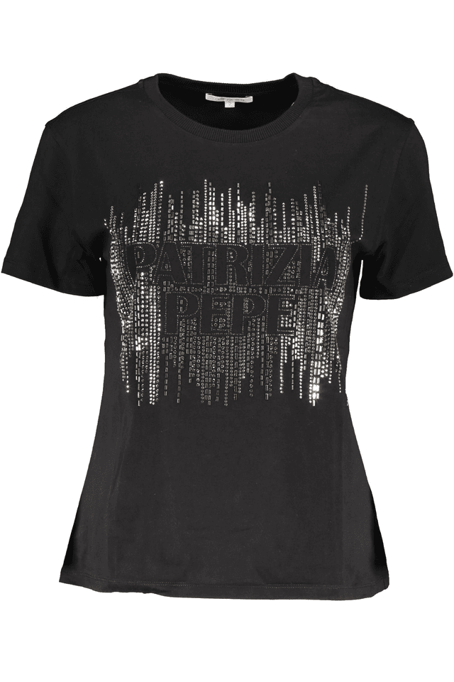 6659PATRIZIA PEPE T-SHIRT MANICHE CORTE DONNA NERO