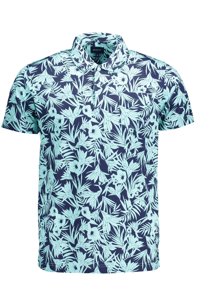1733GANT POLO MANICHE CORTE UOMO AZZURRO