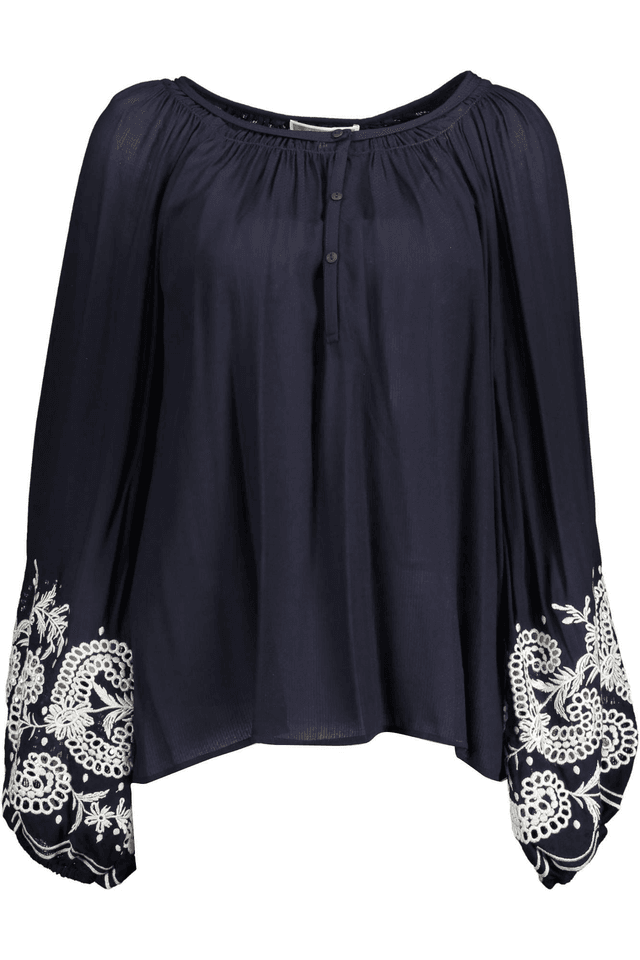 1634KOCCA CAMICIA MANICHE LUNGHE DONNA BLU