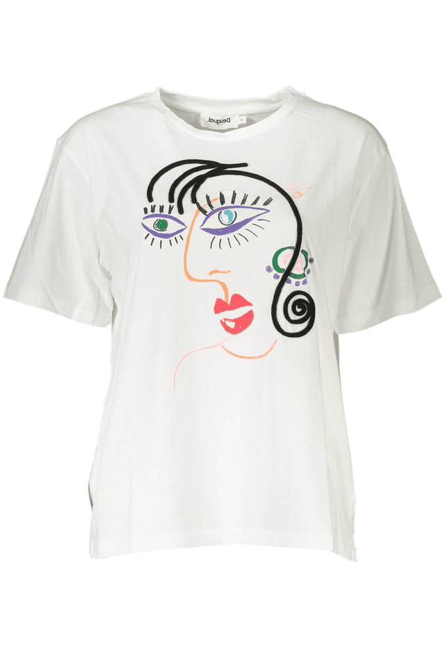 3150DESIGUAL T-SHIRT MANICHE CORTE DONNA BIANCO
