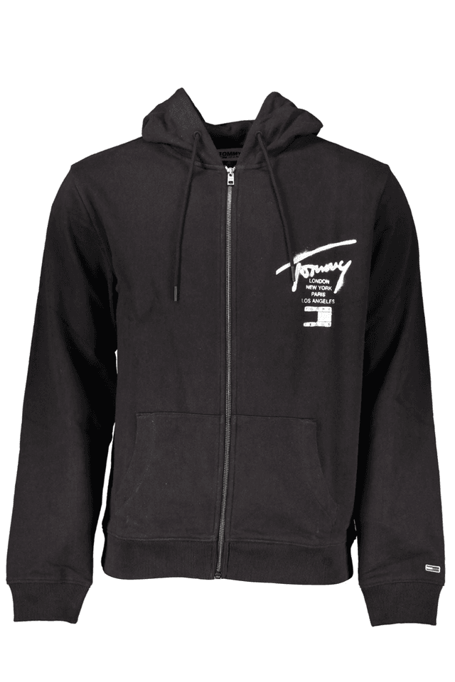 4728TOMMY HILFIGER FELPA CON ZIP UOMO NERO