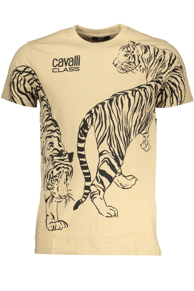 7801CAVALLI CLASS T-SHIRT MANICHE CORTE UOMO BEIGE