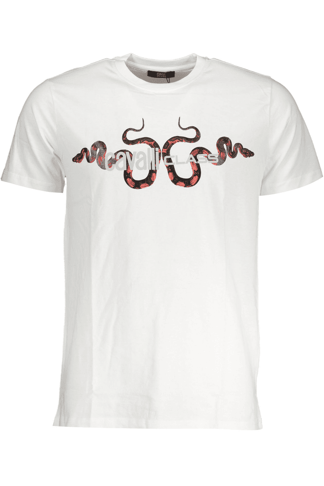 7867CAVALLI CLASS T-SHIRT MANICHE CORTE UOMO BIANCO