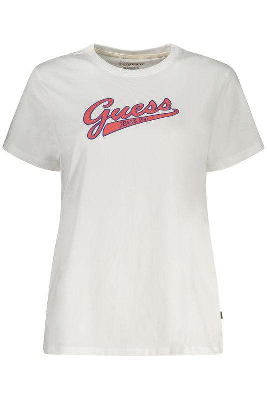 GUESS JEANS T-SHIRT MANICHE CORTE DONNA BIANCO