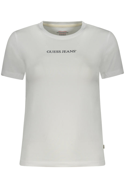 GUESS JEANS T-SHIRT MANICHE CORTE DONNA BIANCO