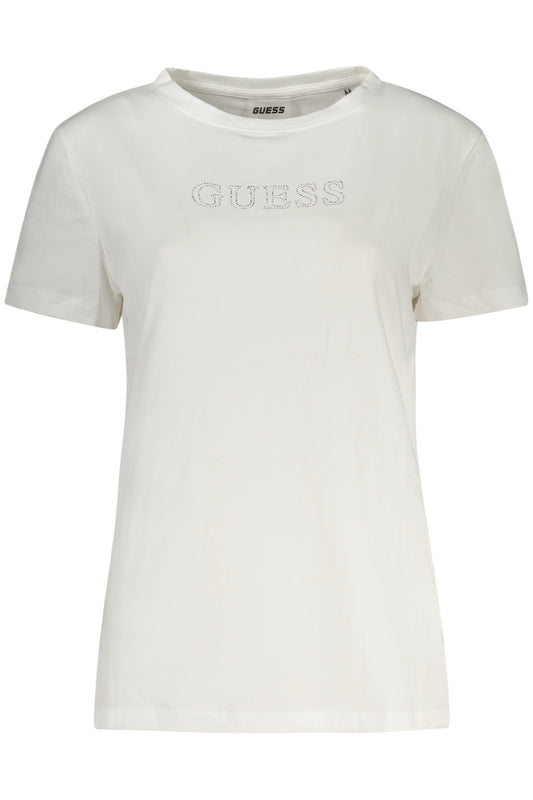 GUESS JEANS T-SHIRT MANICHE CORTE DONNA BIANCO