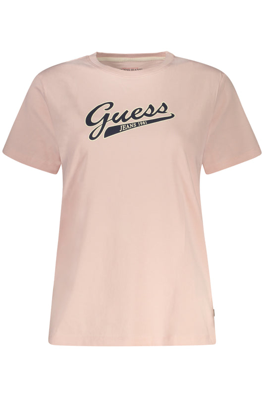 GUESS JEANS T-SHIRT MANICHE CORTE DONNA ROSA